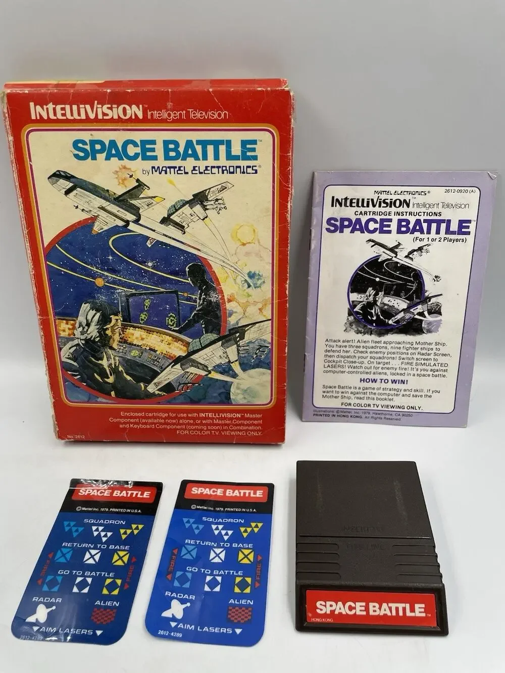 Intellivision Space Battle CIB Manual Overlays Box Tested Working Mattel 1979